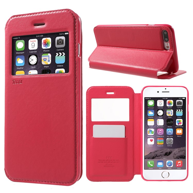 

ROAR KOREA Noble Leather View Stand Card Slot Case for iPhone 8 Plus / 7 Plus - Rose