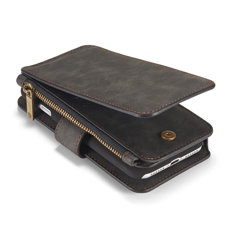 Caseme 007 Series Per IPhone SE (2a Generazione) / 8/7 STACCHIABILE 2-IN-1 14 Slots Portafoglio Genuine Custodia In Pelle Split - Nero-11