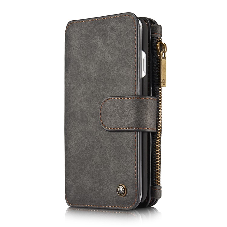 Caseme 007 Series Per IPhone SE (2a Generazione) / 8/7 STACCHIABILE 2-IN-1 14 Slots Portafoglio Genuine Custodia In Pelle Split - Nero-2