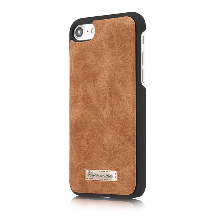 CASEME 007 Serie 14 Slot Portafoglio Staccabile 2 in 1 Copertina in Pelle Split Vera Per Iphone 7/8/SE (2020)/SE (2022) - Marrone-4