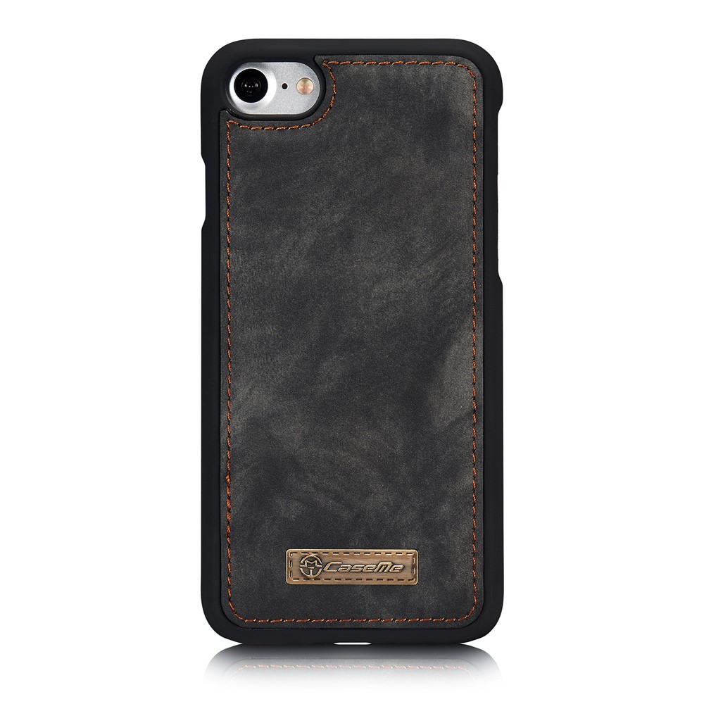 CASEME 2-en-1 Multi-ranura Cartera Vintage Split Funda de Cuero para iPhone 8/7 4.7 pulgadas - Gris-4