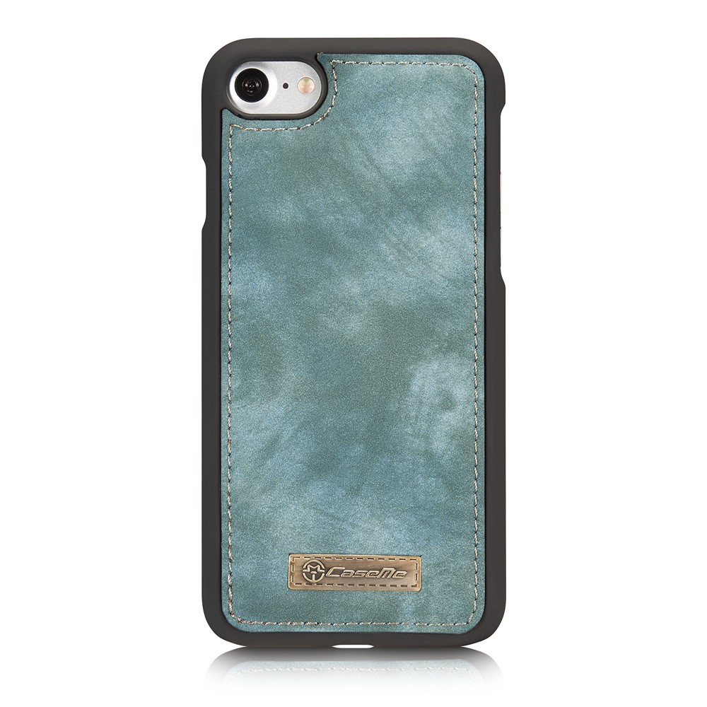 CASEME 008 Series 2-in-1 PC Multi-slot Vintage Split Leather Wallet Case for iPhone SE (2nd Generation)/8/7 - Blue-4