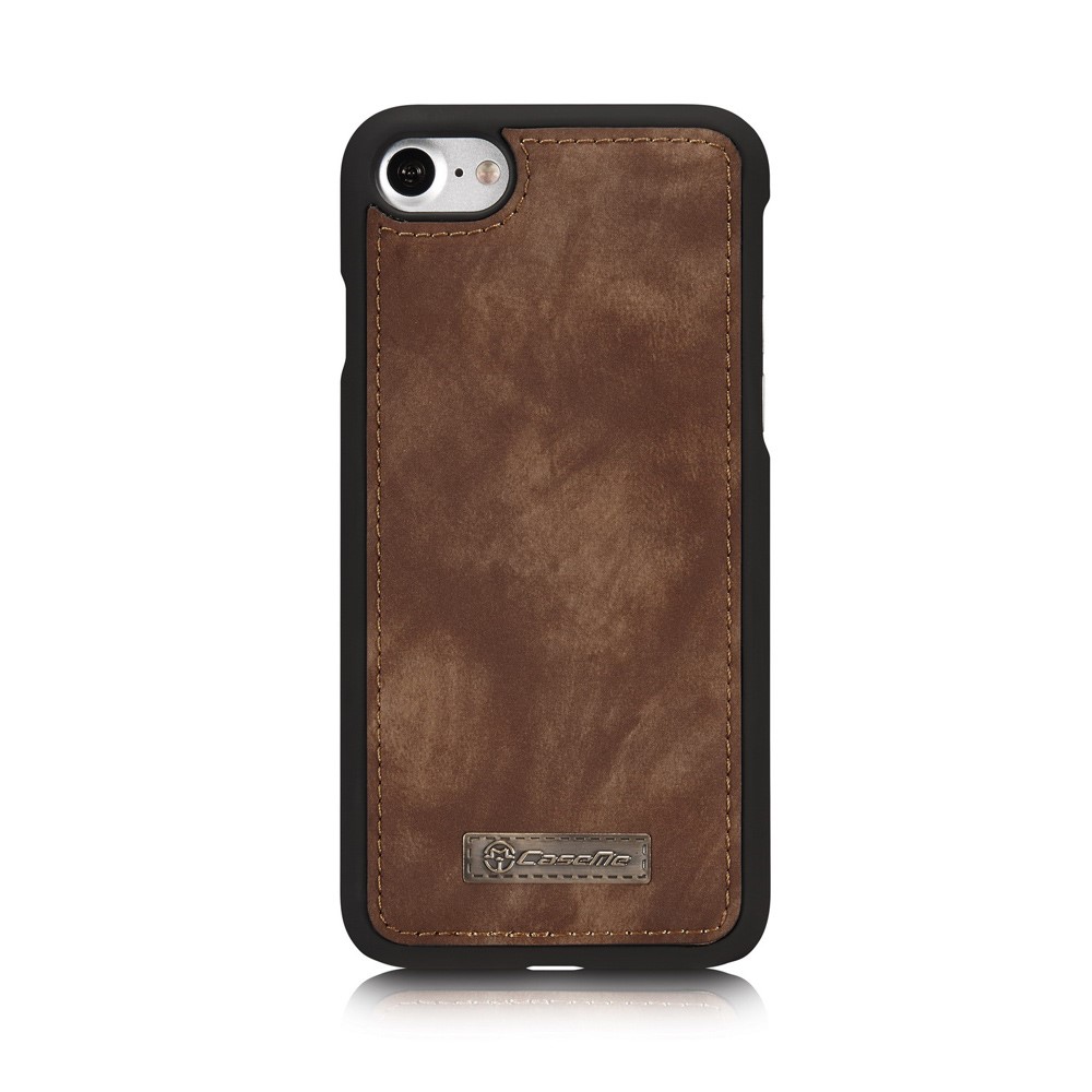 CASEME pour iPhone 8 / 7 4.7 multiples-rainure portefeuille 2-à la place de qqn-1 coque en cuir coque vintage Vintage - marron-4