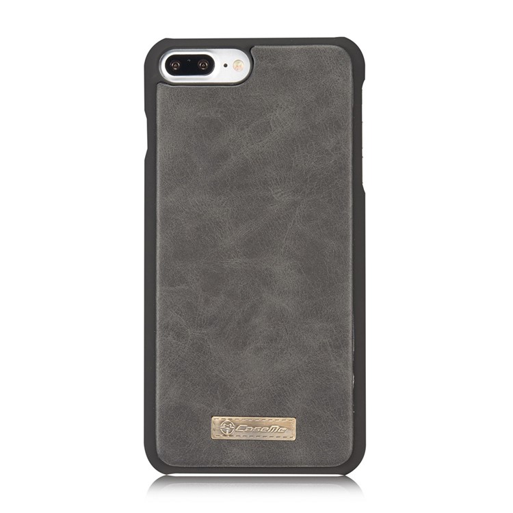 CASEME Para Iphone 8 Plus / 7 Plus 14 Ranuras Billetera Desmontable 2 En 1 PC Funda De Cuero Genuina Dividida - Negro-5