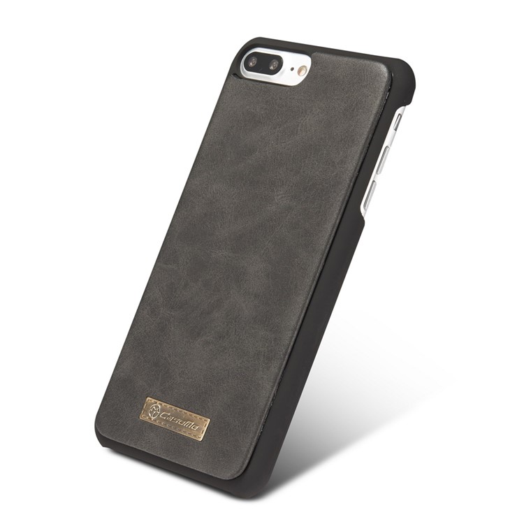 CASEME Para Iphone 8 Plus / 7 Plus 14 Ranuras Billetera Desmontable 2 En 1 PC Funda De Cuero Genuina Dividida - Negro-9