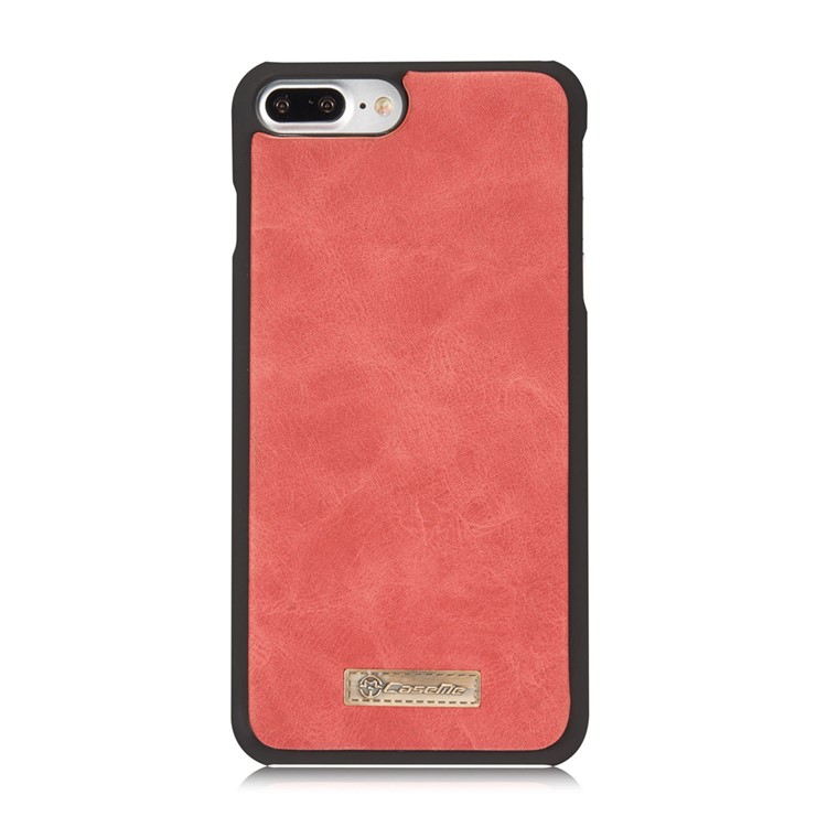 CASEME pour iPhone 8 Plus / 7 Plus 14 Slots Wallet 2-à la place de qqn-1 housse interne pour ordinateur portable en cuir véritable divisé - rouge-5
