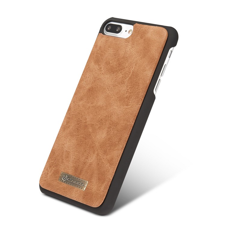 Casème Pour Iphone 8 Plus / 7 Plus 2-en-1 PC 14 Slots Portefeuille En Cuir Véritable En Cuir Véritable - Marron