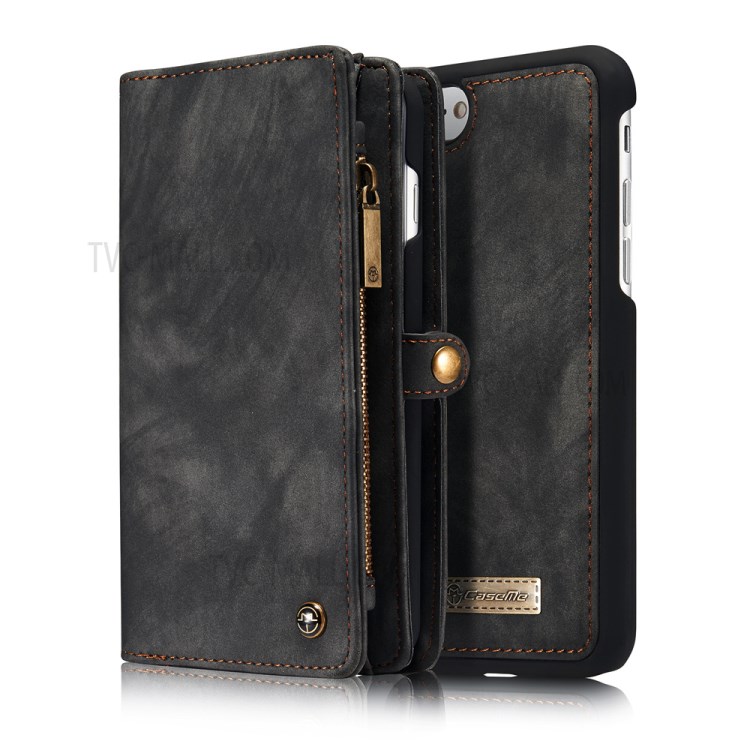 CASEME Pour Iphone 8 Plus / Portefeuille Multi-fente Pour PC 7 En 1, Vintage - Gris-14