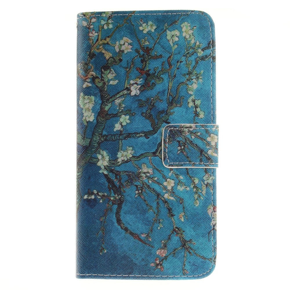 Wallet Leather Cover Case for iPhone 8 Plus / 7 Plus - Tree with Flowers-2