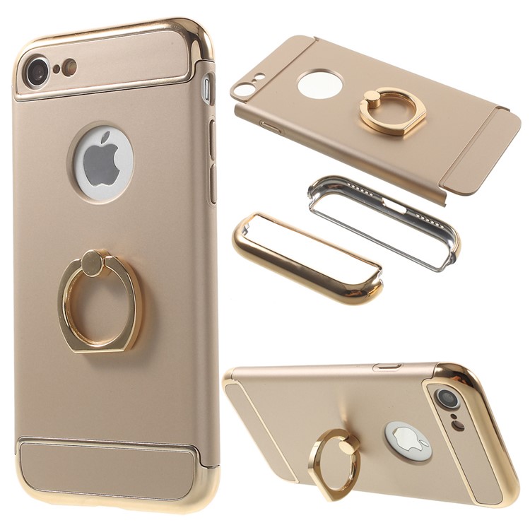 

Plastic Shell Cover Finger Ring Grip Stand for iPhone 7 4.7 inch / 8 4.7 inch - Gold