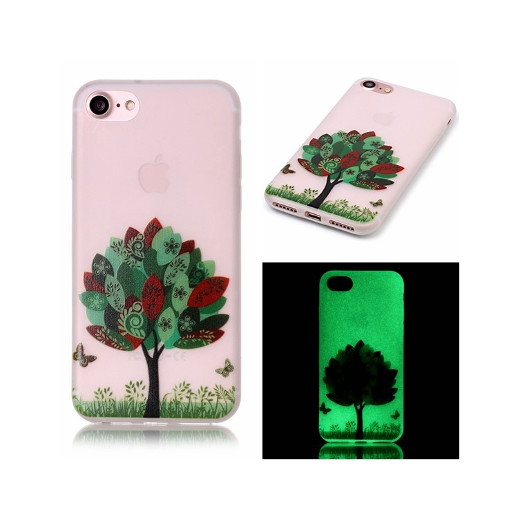 

Soft TPU Noctilucent Gel Case for iPhone 8/7 4.7 inch - Cartoon Tree and Butterfly