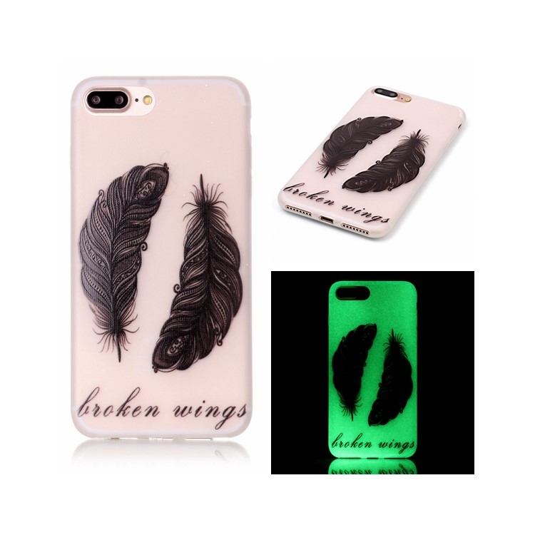 

Luminous Glow TPU Back Cover for iPhone 8 Plus / 7 Plus 5.5 inch - Tribal Feathers