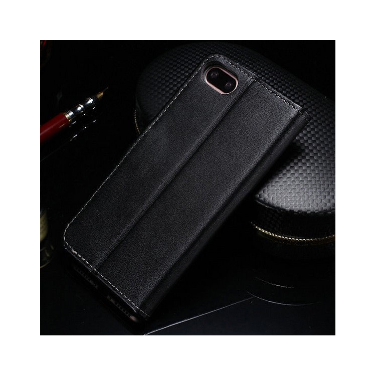 Split Genuine Leather Wallet Case for iPhone 7 Plus 5.5 Inch - Black-2