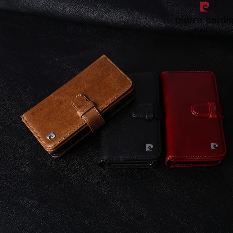 PIERRE CARDIN Чехол из натуральной кожи с 8 слотами для карт для iPhone 7 4.7 дюймов - черный-15
