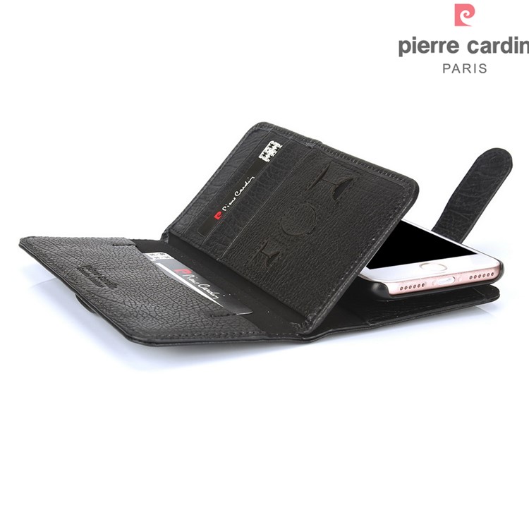 PIERRE CARDIN Чехол из натуральной кожи с 8 слотами для карт для iPhone 7 4.7 дюймов - черный-8