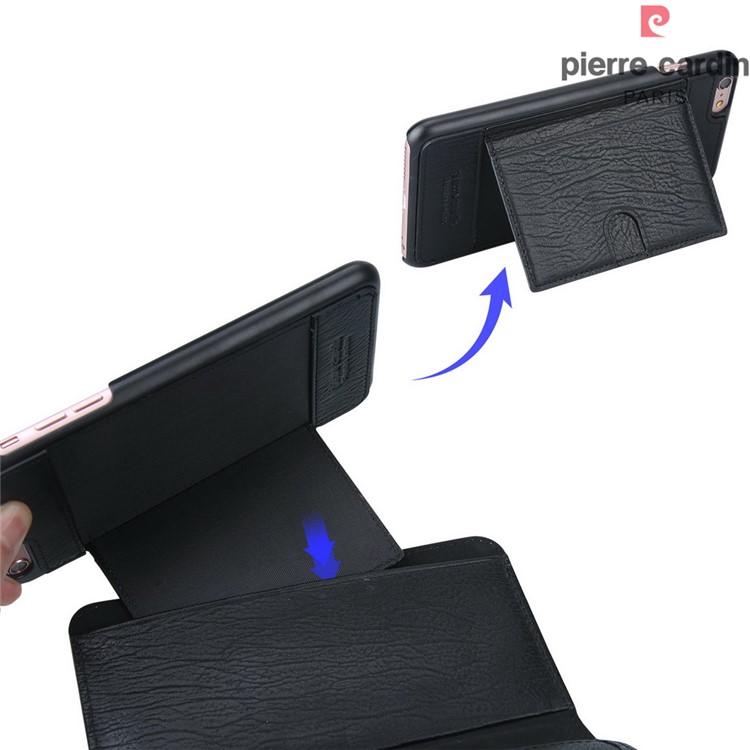 PIERRE CARDIN Wallet Bolsa em Couro Genuíno para iPhone 7 Plus 5.5 Inch - Preto-11