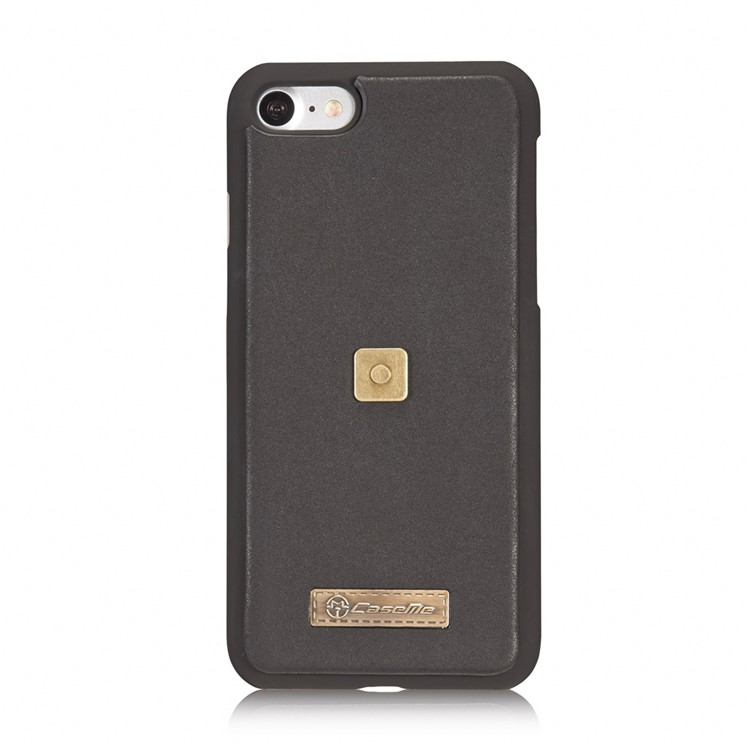 CASEME for iPhone 8 / 7 Metal Clip Wallet Retro Split Leather Cover + Detachable Inner Case - Black-8