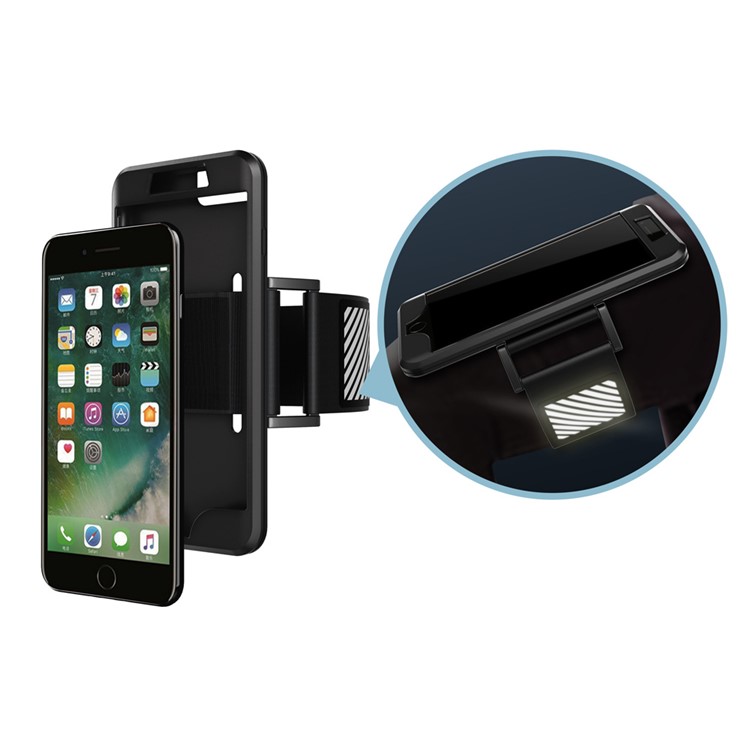 Silicone Gehäuse Schweiß-Beweis Sports Armband für iPhone 8 Plus / 7 Plus - Schwarz-2