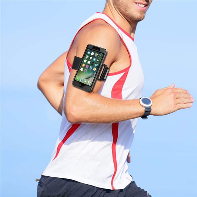 Silicone Gehäuse Schweiß-Beweis Sports Armband für iPhone 8 Plus / 7 Plus - Schwarz-3