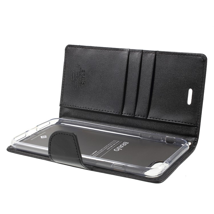 MERCURY GOOSPERY Bolsa de couro Bravo Diary Wallet para iPhone 8 Plus / 7 Plus - negro-6