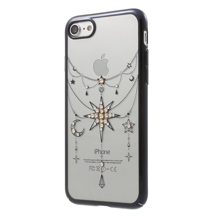 KINGXBAR Authorised Swarovski Diamond Plating Hard Cover for iPhone 7 4.7 (Balck Edge) - Star-3