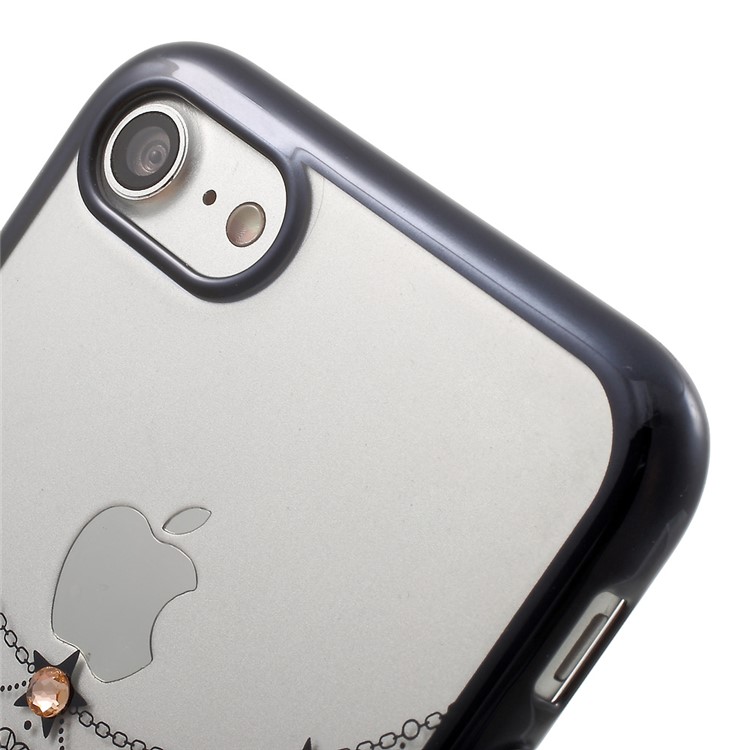 KINGXBAR Authorised Swarovski Diamond Plating Hard Cover for iPhone 7 4.7 (Balck Edge) - Star-4