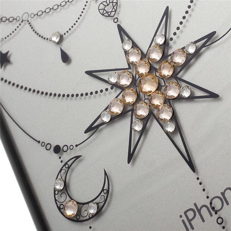 KINGXBAR Authorised Swarovski Diamond Plating Hard Cover for iPhone 7 4.7 (Balck Edge) - Star-5