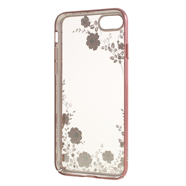 KAVARO Blumen Muster Swarovski Rose Gold überzogene Telefon Fall für iPhone 8/7 - Aufgang Gold-5