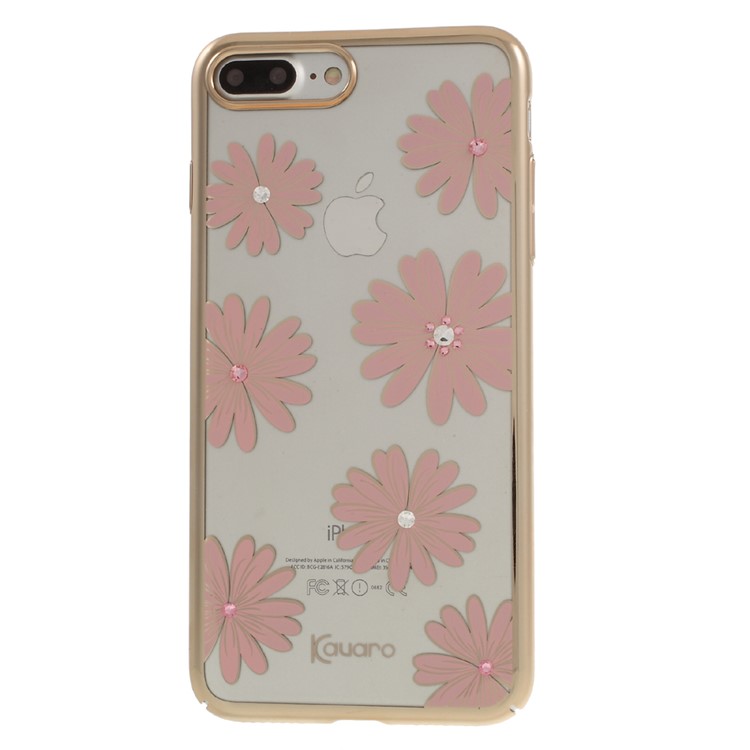 KAVARO Diamond Flower Plating PC Shell Case for iPhone 7 Plus 5.5 - Pink Daisy-2