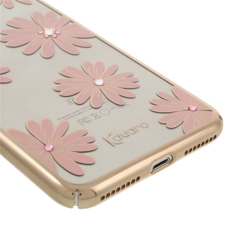 KAVARO Diamond Flower Plating PC Shell Case for iPhone 7 Plus 5.5 - Pink Daisy-4