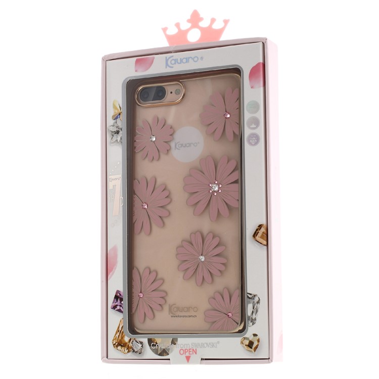 KAVARO Diamond Flower Plating PC Shell Case for iPhone 7 Plus 5.5 - Pink Daisy-6