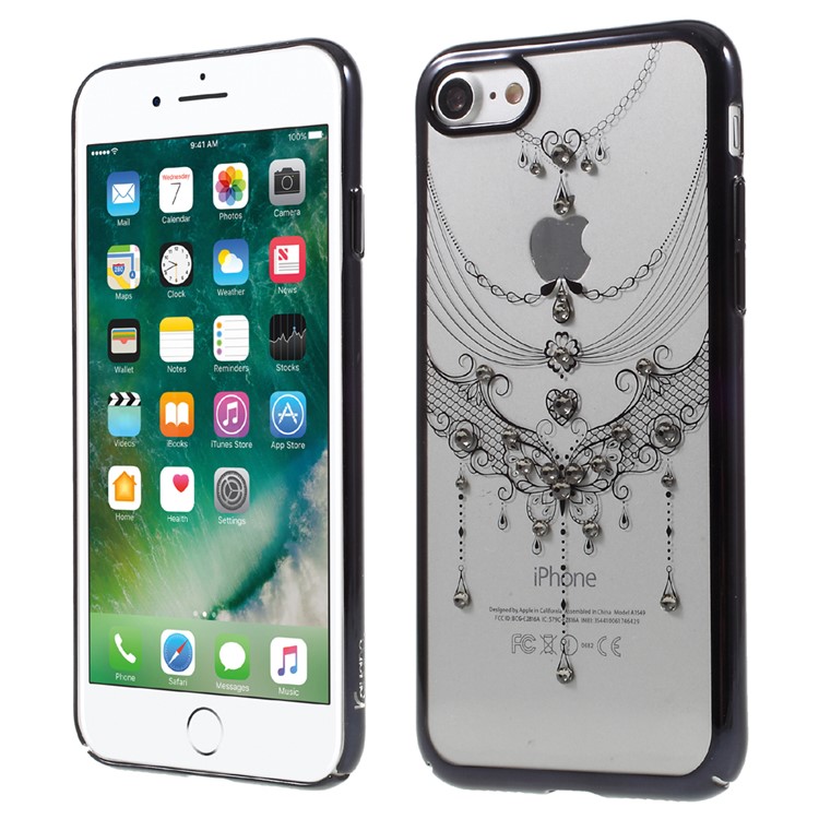 KAVARO Voile Authorised Swarovski Diamond Hard Plating Case for iPhone 7 - Butterfly Style / Black Edge-1