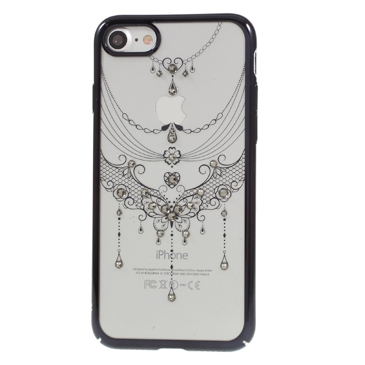 KAVARO Voile Authorised Swarovski Diamond Hard Plating Case for iPhone 7 - Butterfly Style / Black Edge-2