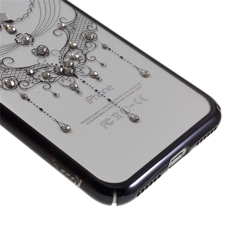 KAVARO Voile Authorised Swarovski Diamond Hard Plating Case for iPhone 7 - Butterfly Style / Black Edge-4