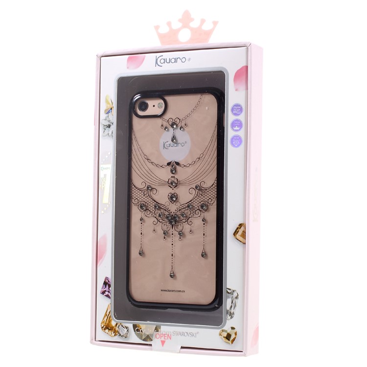 KAVARO Voile Authorised Swarovski Diamond Hard Plating Case for iPhone 7 - Butterfly Style / Black Edge-6