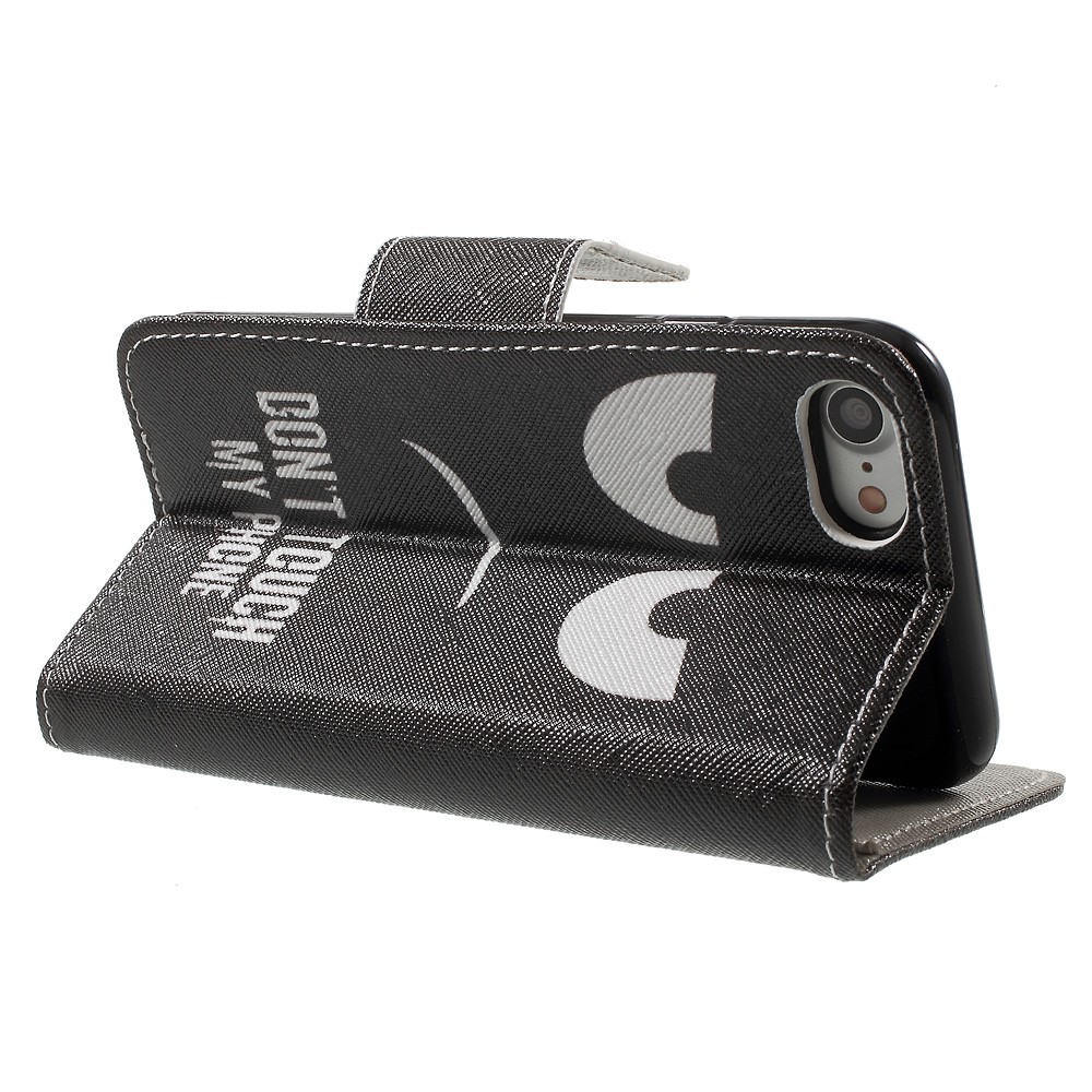 Impression de motifs en cuir Portefeuille Folio Housse pour iPhone 8 / 7 4.7 inch - Ne touche pas mon téléphone-4