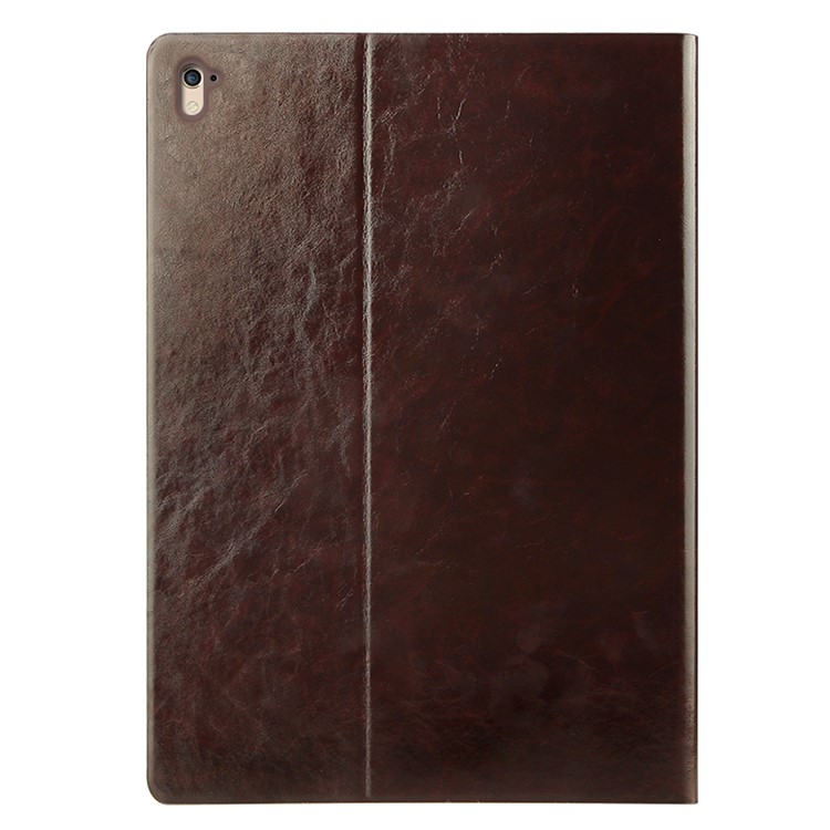 OATSBASF Flip Genuine Leather Protector Cover for iPad Pro 9.7 inch - Brown-2