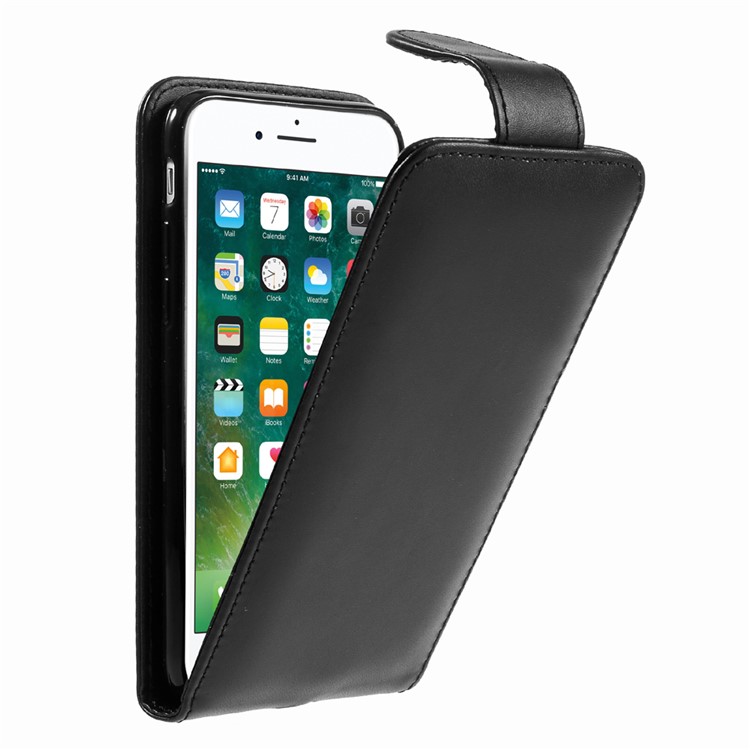 

Vertical Flip Card Holder Leather Case for iPhone 8 / 7 4.7 inch - Black, iPhone 8 4.7 inch