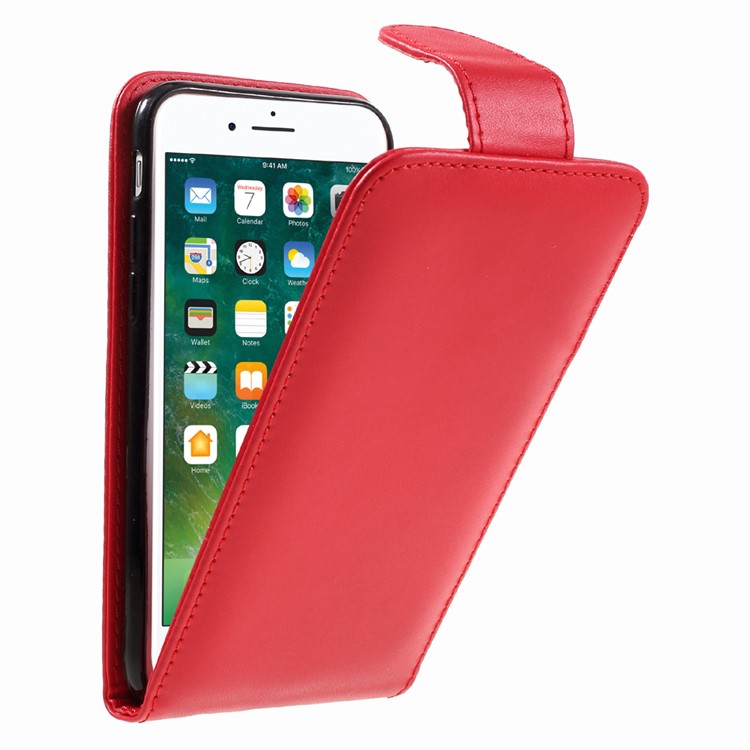 Держатель карты вертикальный флип кожаный чехол для iphone 8 / 7 4,7 дюйма - красный