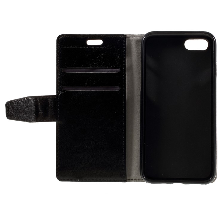 Crazy Horse Wallet Leather Stand Case for iPhone 7 4.7 inch - Black-1
