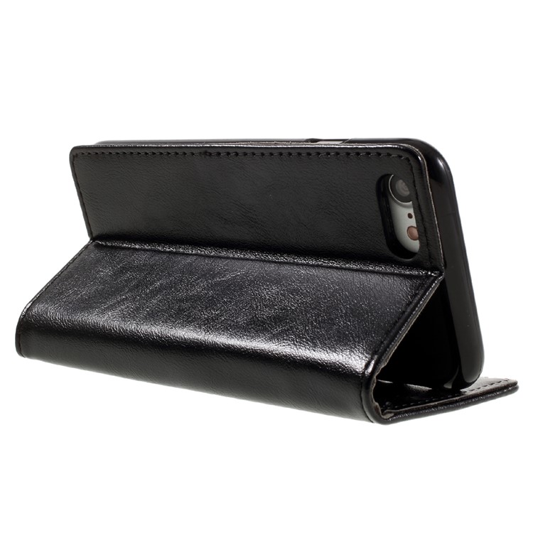 Crazy Horse Wallet Leather Stand Case for iPhone 7 4.7 inch - Black-1