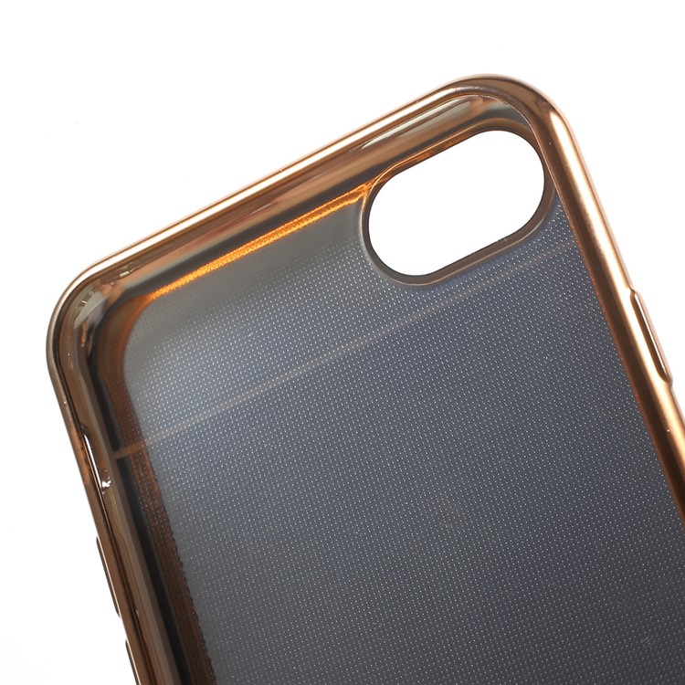 Leather Coated Plating Soft TPU Case for iPhone 7 4.7 inch - Black-8