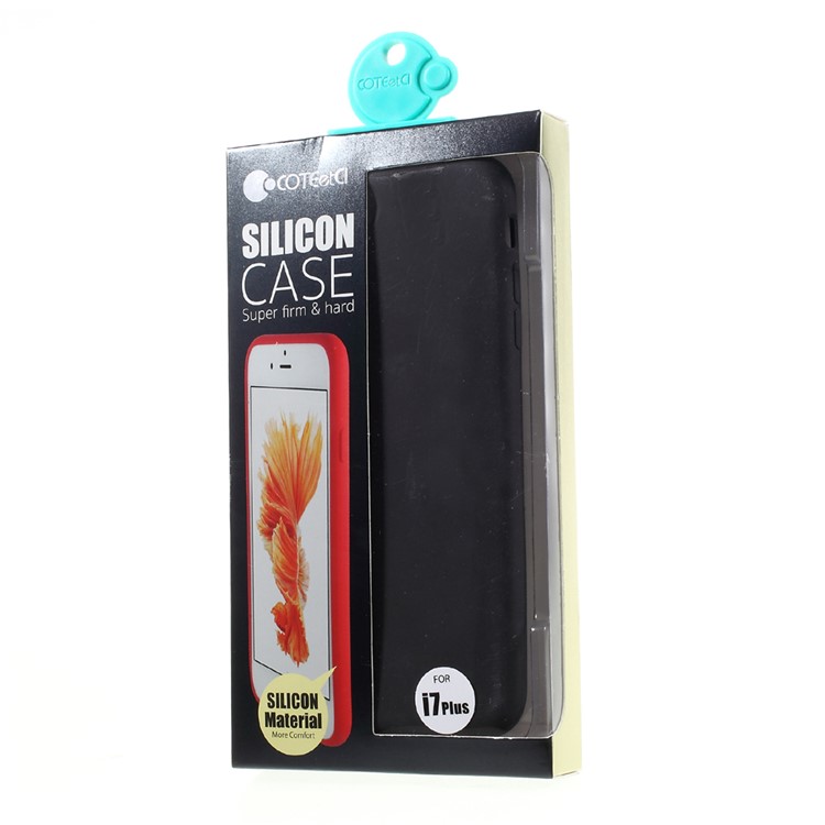 COTEETCI Element Series Rubberized Silicone PC Hybrid Case for iPhone 7 Plus - Black-1