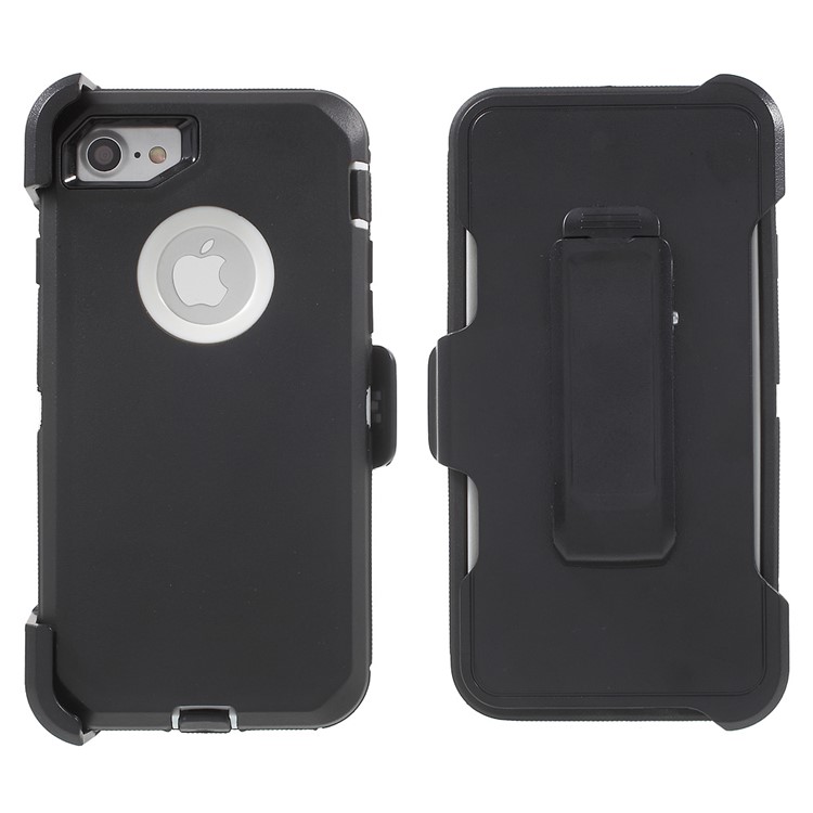 

Сверхмощный Зажим Для Ремня Безопасности PC + TPU Для Iphone 8/7 4,7 Дюйма - Белый / Черный, iPhone 8 4.7 inch