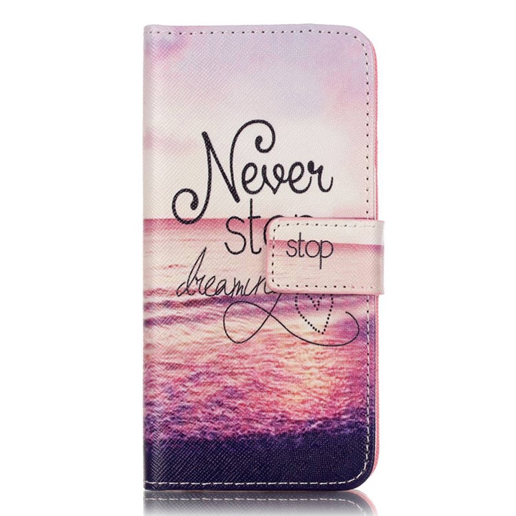 

Folio Wallet Cross Texture Leather Case for iPhone 8 / 7 4.7 inch - Pinky Beach
