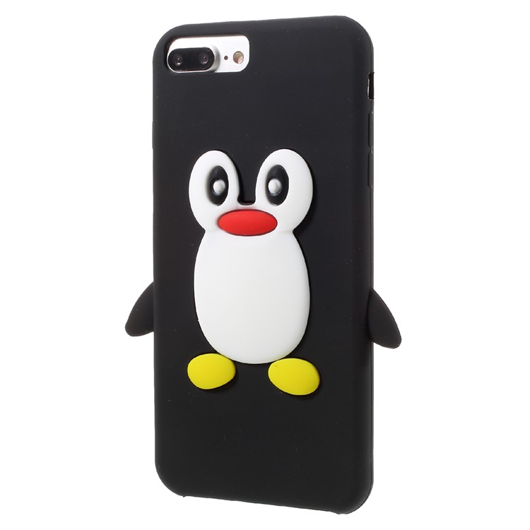 3D Penguin Silicone Phone Case for iPhone 7 Plus - Black-1