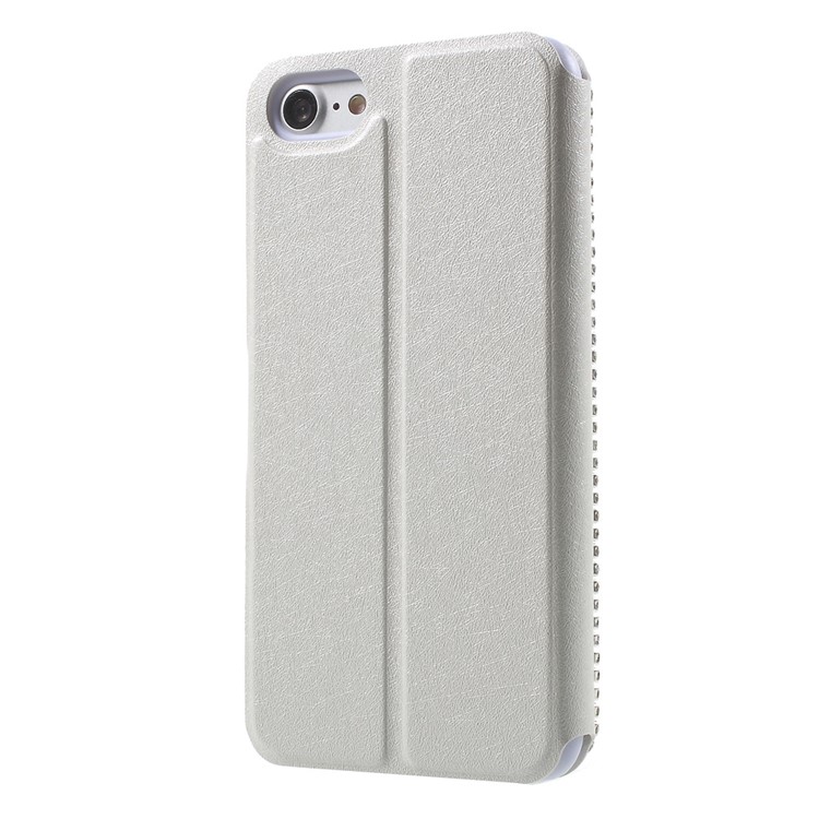 Diamond Decor Silk Texture Leather Stand Card Slot Case for iPhone 7 4.7 - Black-2