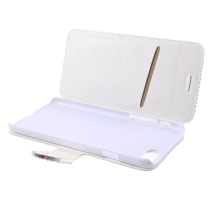 Diamond Decor Silk Texture Leather Stand Card Slot Case for iPhone 7 4.7 - Black-6