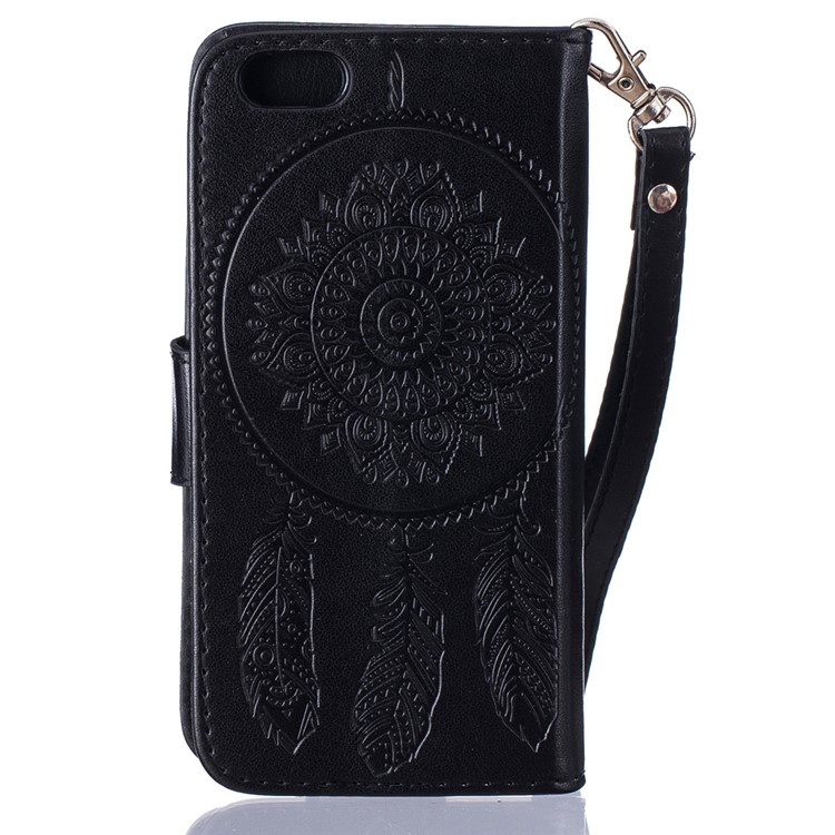 Imprint Dream Catcher Leather Wallet Case for iPhone 6s 6 - Black-1