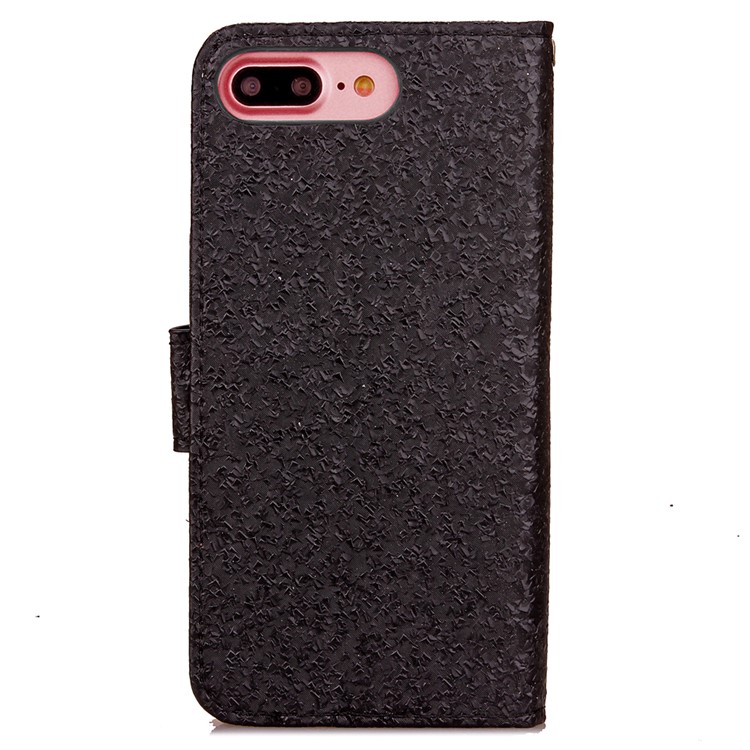 Texture Leather Wallet Stand Case for iPhone 7 Plus 5.5 inch - Black-1